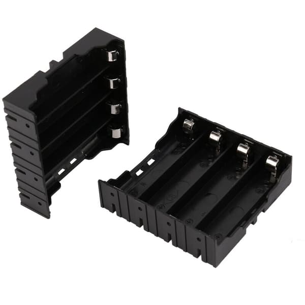 10 Batteriboks Batteriholder Holder Box Sort til 4x 18650 Batteri 13.7V