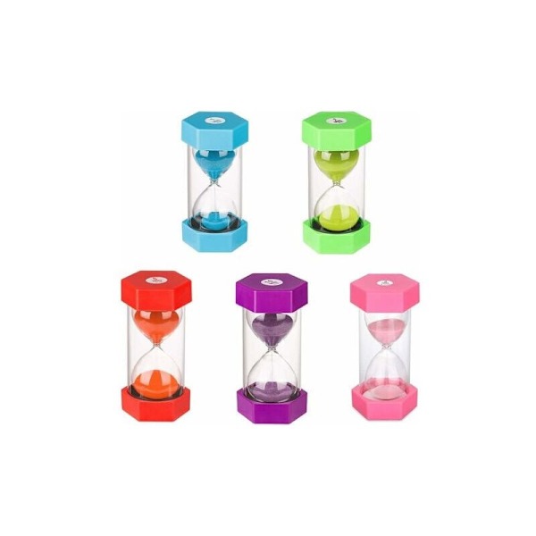 5 Styks Sandur Timer Timeglas Børn Timeglas Tidsstyring 5, 10, 15, 20, 30 Minutter til Tandbørstning Brusebad Børnelegetøj Gave Køkken Hjem Kontor