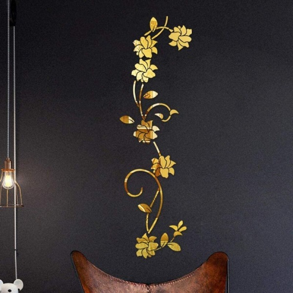 Blomster rotting väggdekaler ros väggdekaler DIY väggdekaler mode enkel bakgrund vägg hem spegeldekaler