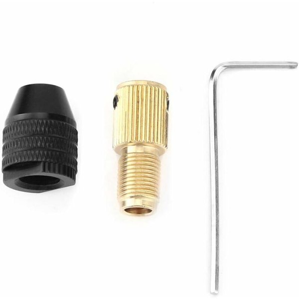 Mini-itsekiristävä istukka, Mini-sähköporakoneen istukka, Puristuskapasiteetti 0,3-3,4 mm (2,35 mm reikä), Mini-sähköporakoneen lisävarusteet, M