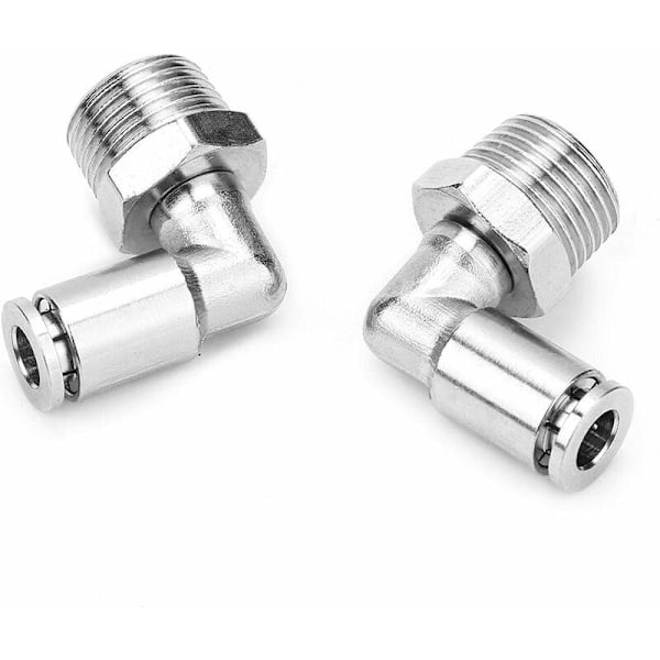 4 kpl Täyskupari Nikkelillä Päällystettyjä Nopeaa Liitäntä Letkuliittimiä 6mm Pneumatiikka Nopea Liitäntä + 90 Asteen BSP Uroskierre (1/8\")