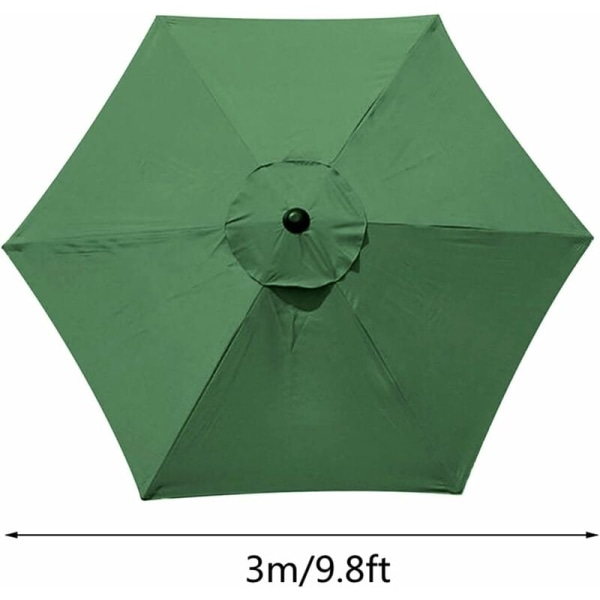 Reservedeksel for markedsbordparasoll, bord og parasoll - 6 hvaler - 3 m - Vanntett - Anti-ultraviolett - Grønn