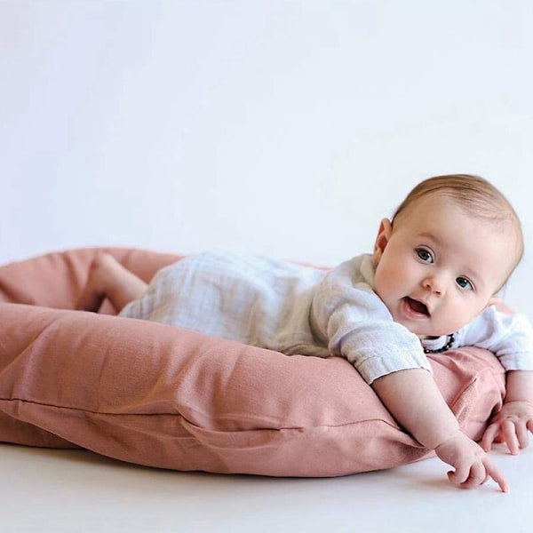 Baby Nest Bærbar Seng Nyfødt Vugge Lounger Seng Babyrom Spedbarnsovingspute Babyvugge Soveseng Carrycot - Rosa