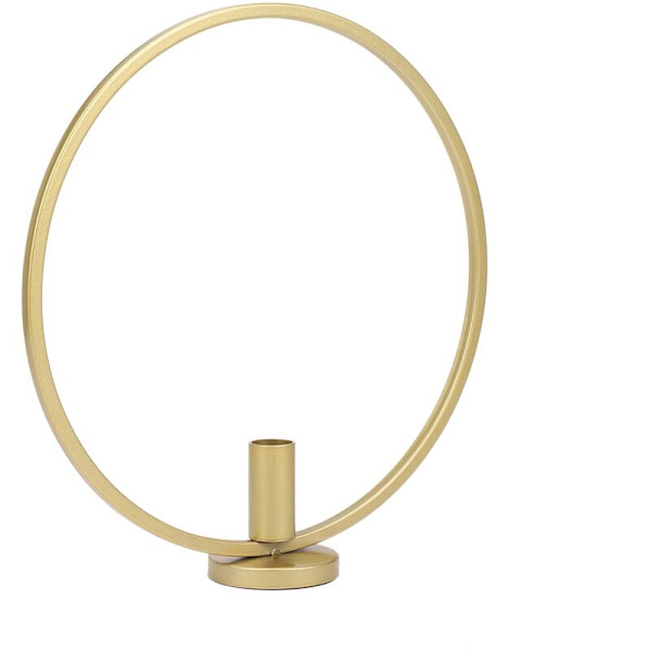 3D Rund Guld Metall Ljusstake Geometrisk Ljusstake Tealight Ljus Bröllopsdekoration Prydnader (Guld)