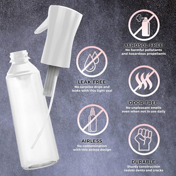 Alpree 3-pack Kontinuerlig Hårfuktighetsdimma Sprayflaska Ultrafin Dimma Spray för Frisering, Rengöring, Trädgårdsskötsel, Dimning och Hudvård 300ml av alpre