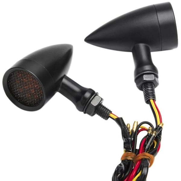 10mm Motorcykel Retro LED Blinkers Bromsljus Nätlins För Chopper Bobber