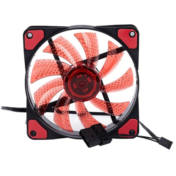PC Computer Chassis Fan Case LED 15 Lights Radiator Cooling Fan DC 12V 4P 12012025mm Red