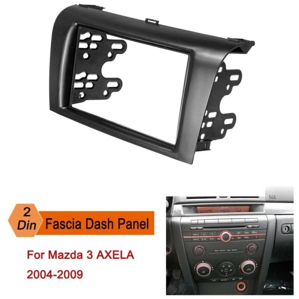 2 DIN Bilradio Stereo DVD Fascia Fascias Instrumentbræt Panel Plade Trim Kit Ramme Cover til AXEla 2004-2007 2008 2009