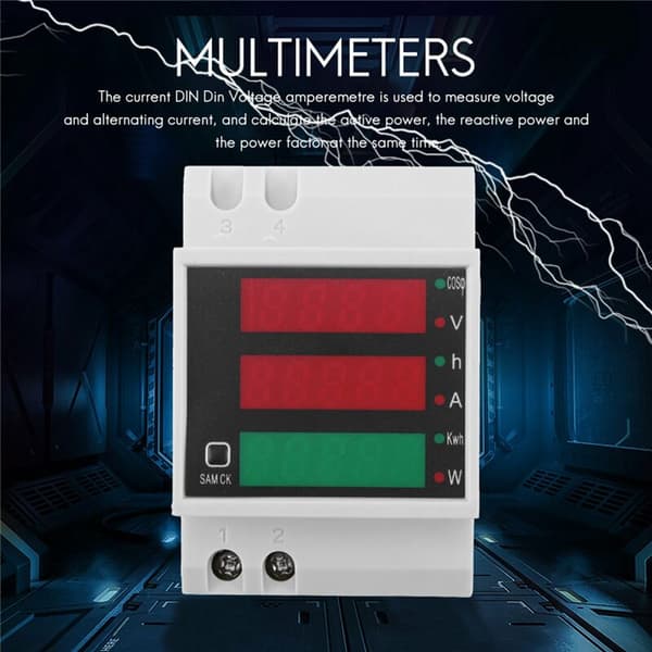 AC 200-450V DIN-skinne digital wattmeter amperemeter voltmeter