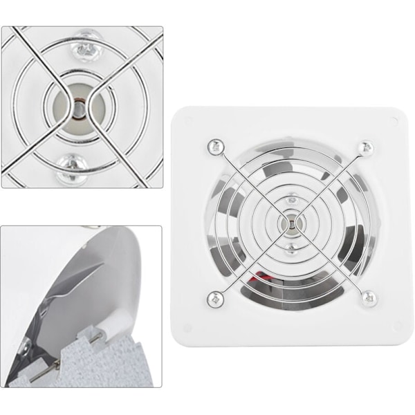 25W 220V Hvid Luftudsug, 140m³/H Høj Effekt og Stille Væghængt Ventilator, Væghængt Udsugningsventilator til Hjem, Badeværelse, Køkken, Garage