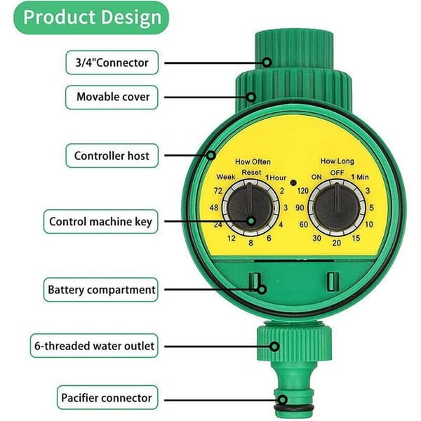 Automatisk bevattningstimer, programmerbar digital slangkran smart timer sprinkler bevattningssystem bevattningsstyrenhet för trädgård gård gräsmatta blomma1-