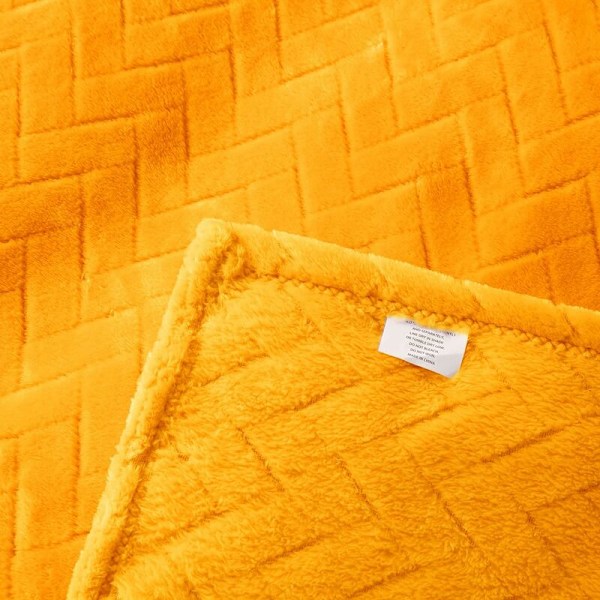 Plush-fleece-peitto, Queen-kokoinen sohvapeitto, Pehmeä ja pörröinen sohvan koristepeitto - Mukava ja kevyt, Keltainen, 127 x 152 cm