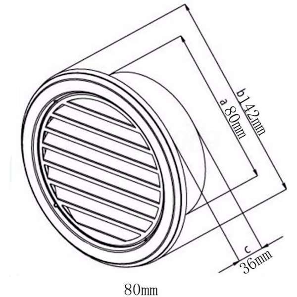Runde ventilationsgitter i rustfrit stål, ventilationsgitter rund udstødningsgitter med flanshulcover til at holde luftcirkulationen for badeværelse kontor hovedrum 80