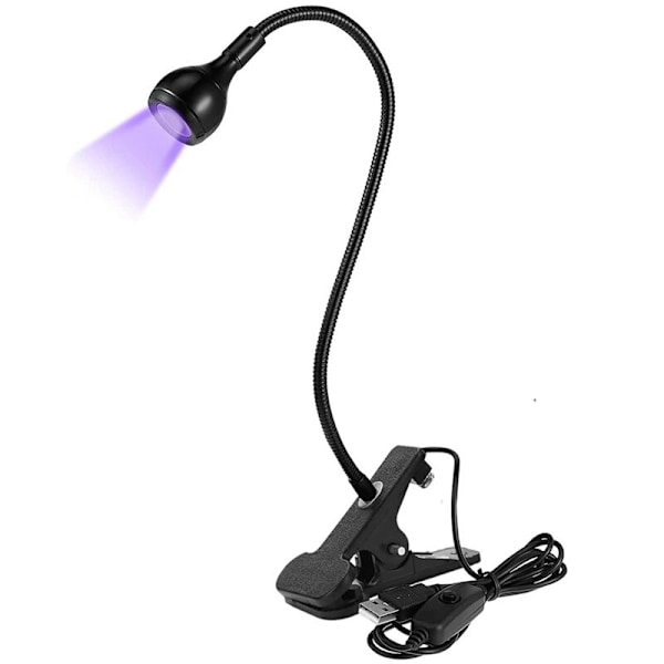 USB LED UV Telefonlimhärdningslampa, UV LED Nagellamp för Gelnaglar, Bärbar Flexibel Klämma Skrivbordslampor för Mobilreparation