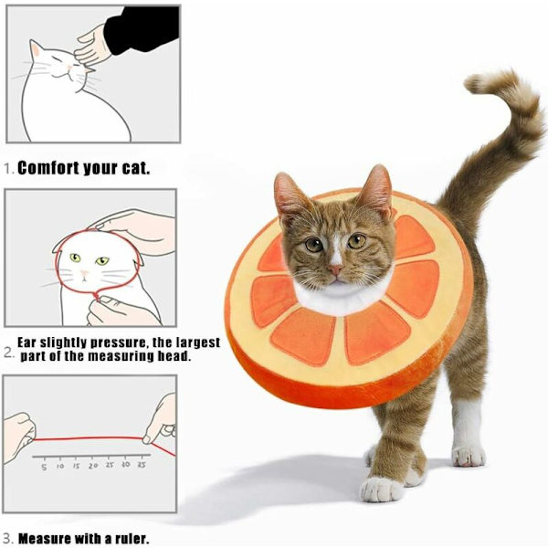 Mjukt Sårläkande Halsband Katt Återhämtning Läkningsskydd Halsband för Katt Efter Operation Återhämtning Söt Justerbar Vattenmelon Halskon för Katter