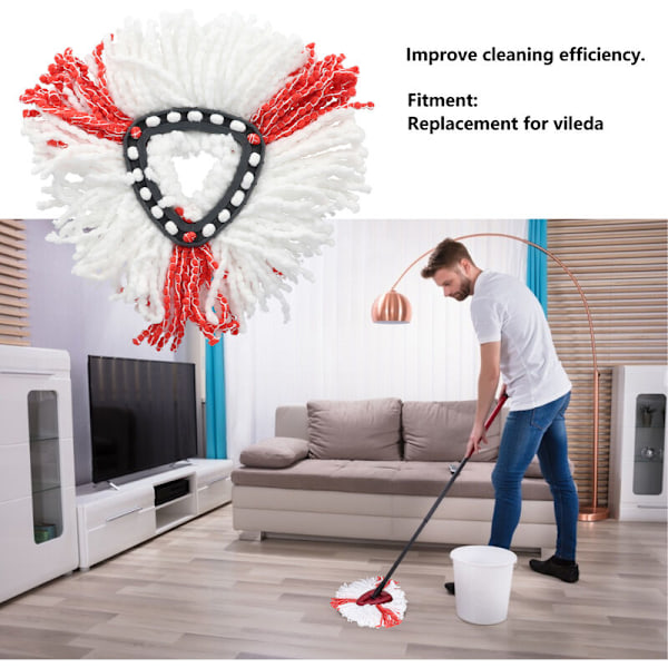 Rubberskin 5 kpl moppi-päitä 2-in-1 moppi Vileda Recharge Turbo -yhteensopiva, pestävä ja uudelleenkäytettävä mikrokuitu