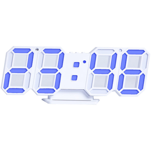 3D Digital Väckarklocka, Väggmonterad LED-Klocka med 3 Justerbara Ljusstyrkenivåer, Elektronisk LED-Klocka med Snooze-Funktion, Modern Nattlampa