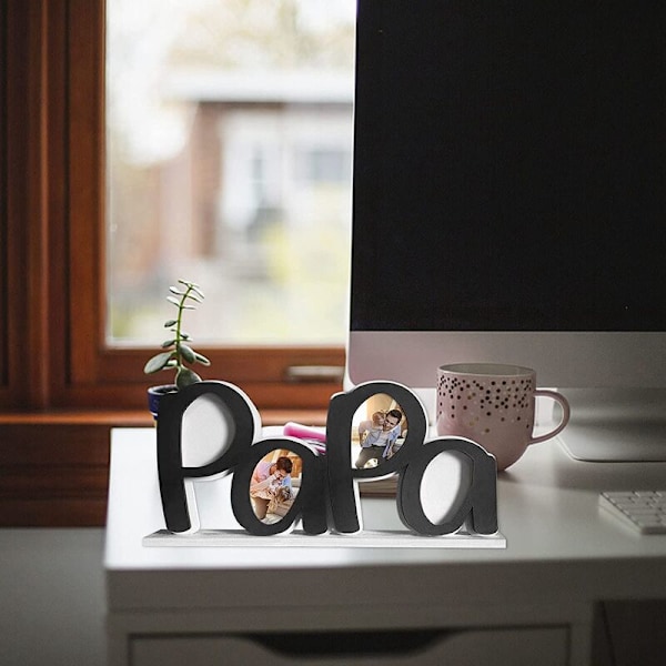 Fotoram för fars dag, presenter från dotter, födelsedagspresenter, fotohållare, fars dagspresent - Svart