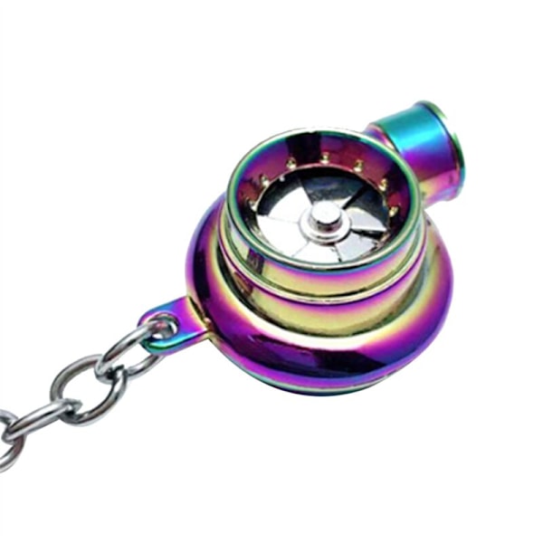 Bil Turbo Spinner Nøkkelring med Ekte Lyd og LED-lys Mini Turbolader Nøkkelring for Tilbehør Bilnøkler,A