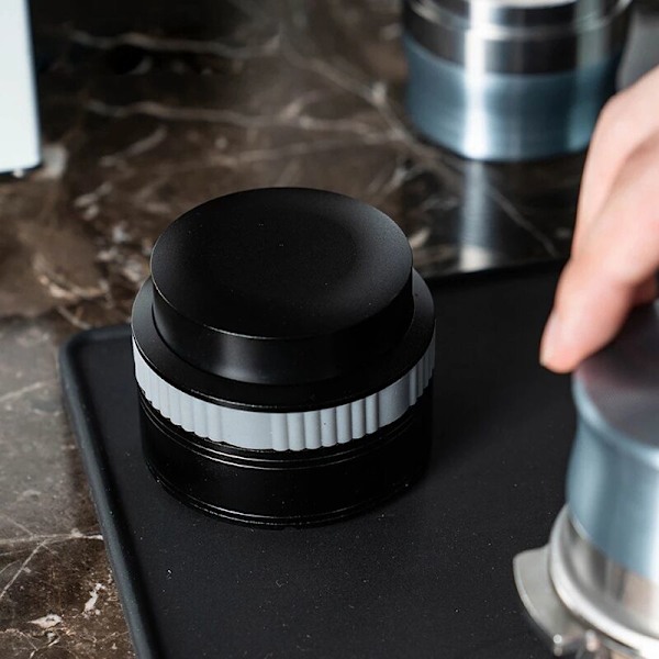 Trykplade Rebound Rustfrit Stål Kaffe Pulver Bønne Tamper Tryk Hammer Kaffe Barista Distribution Tool 58mm