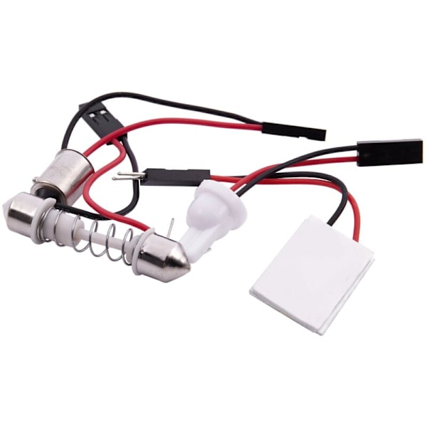 Auto Super Bright White 18 COB LED Panel Bulb + T10 Festoon Adapters