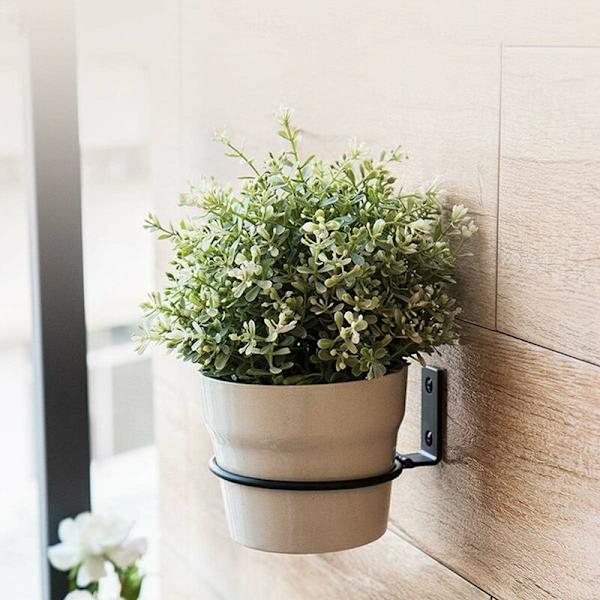 2 stk. vægbeslag til blomsterpotter, ringformet metalvægbeslag med skruer, planteophængsholder, blomsterpottebakkestativbeslag til terrasse, altan, have