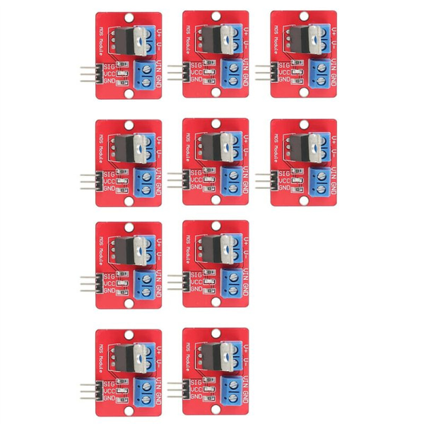 10 kpl IRF520 MOS-ohjainmoduuli PWM-himmennin 0-24V Top Mosfet -painike IRF 520 ARM MCU:lle