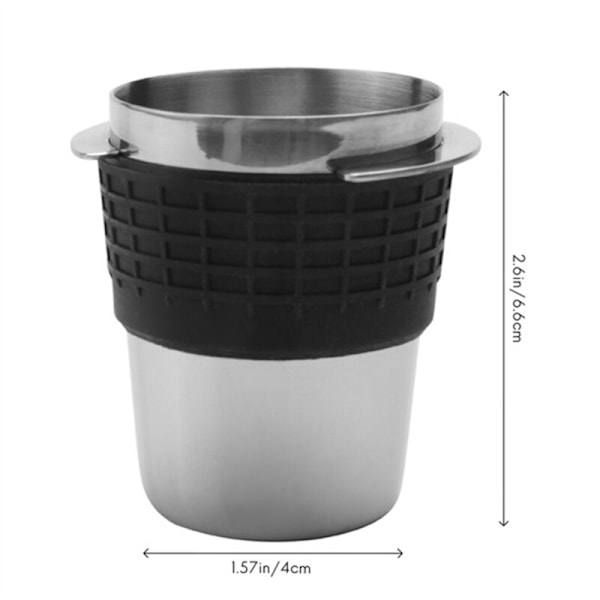 58mm Kaffe Doseringsskopp, Sniffing Cup for Maskin, Slitesterk Rustfritt Stål Kaffe Doseringsskopp, Sølv