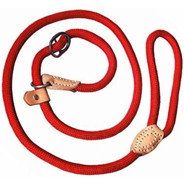 Justerbart hundkoppel för hund i nylon Produkt Glidande husdjurshund Viskande Sal Glidande träningskoppel Draghalsband, 4 fot (röd)