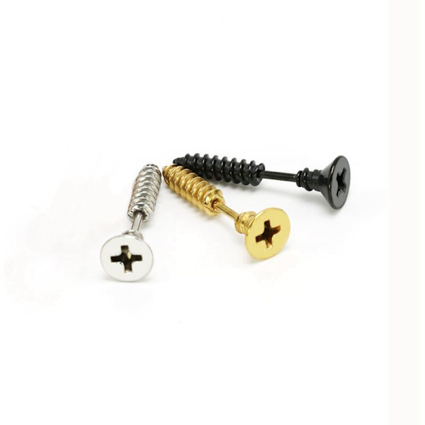 2 stk. Sølv punk stil høj kvalitet titanium stål skrue Stud øreringe personlighed Punk øreringe rock gotisk neutral pop øreringe studs