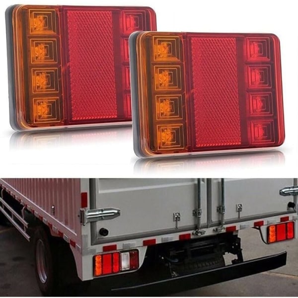 Tilhengerlys og reflekser, 2 stk 12V LED-baklys, multifunksjonelle baklys for traktortilhenger