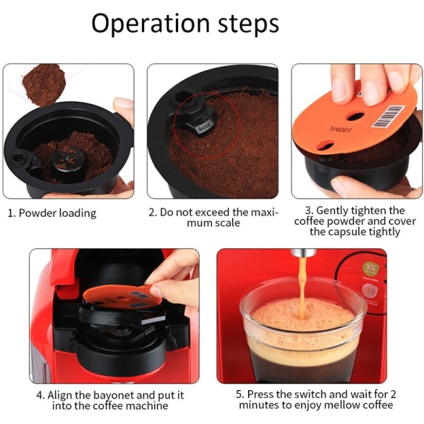 Genanvendelig Crema Kaffe Kapsel Filter til Tassimo til Bosch Kaffemaskine med Kaffeske,B