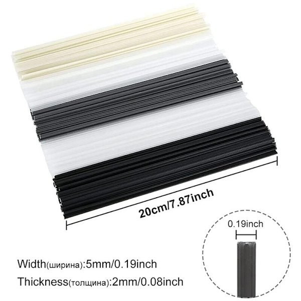 Plast Svetsstavar 56 Stycken - 7 Typer av Svetsning Plast (PP PU ABS PE PA PC) Uppvärmning 2-i-1 Plast Svetsare Svetsning