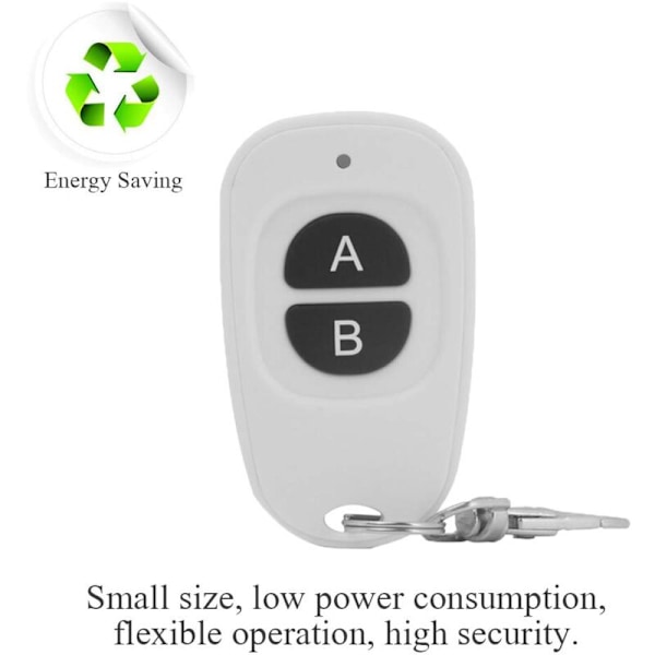 2-knapps sändare Trådlös RF-relä Fjärrkontroll 433MHz Sändare Räckvidd upp till 30-50m för Elektrisk Garagedörr/Gardiner/Lås/Vattenpumpstyrning