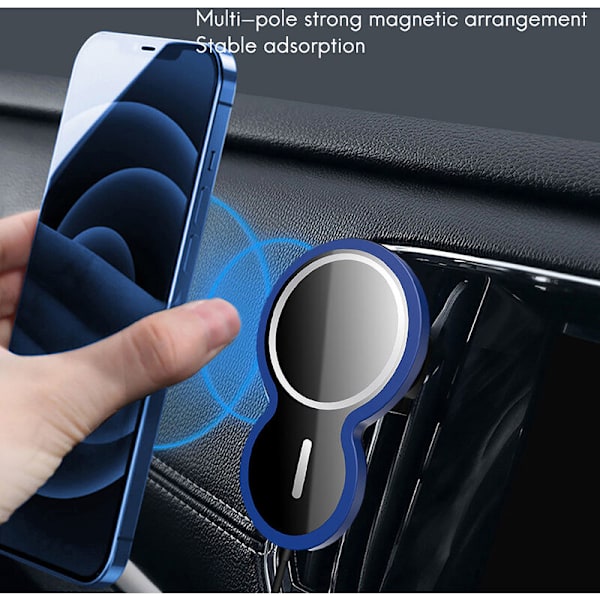15W Magnetisk Trådløs Opladning Mobiltelefon Bilholder til IPhone 12 Pro Max Mini