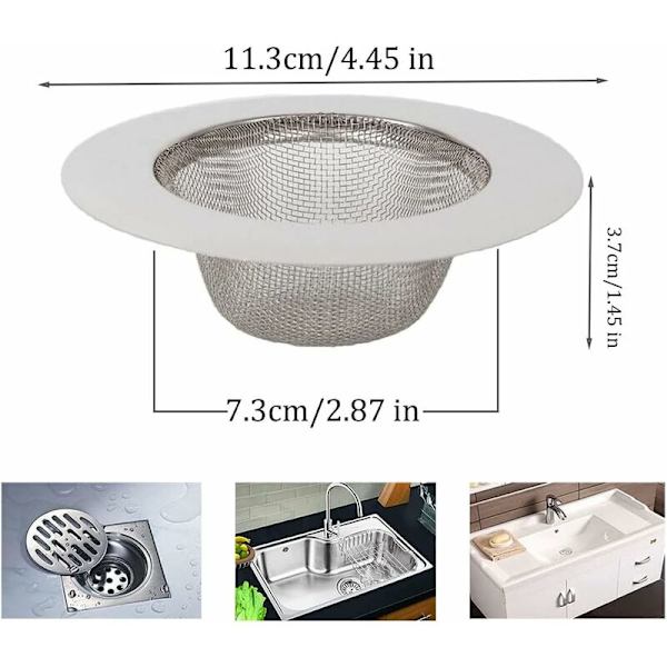 2 stk. køkkenvaskfilter, rustfrit stål vaskfilter, rustfrit stål afløbsfilter, køkkenvasksi, til køkkenvask, badeværelse, håndvask