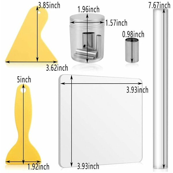 15 stk. Keramikk-Modellering Verktøy Leire Skulptur Verktøy Akryl Polymer Leire Valser med Ark Akryl Valser Skrape for DIY Håndverk Skulptur Leire Potte