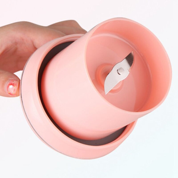 Ny Multifunktionell Saftpressare Hushållsblender Rostfritt Stålkopp Uppladdningsbar Bärbar Elektrisk Mixer Rosa