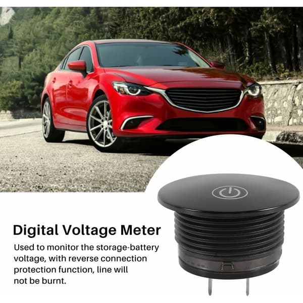 Batterikapacitetsdisplay Voltmeter LED Digital Voltmeter med Touch Switch på Bil DC 3V-35V Grøn