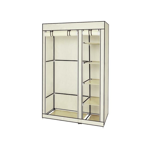 Garderober i ovävt tyg, 5 lager, 6 fack, 11045175-beige