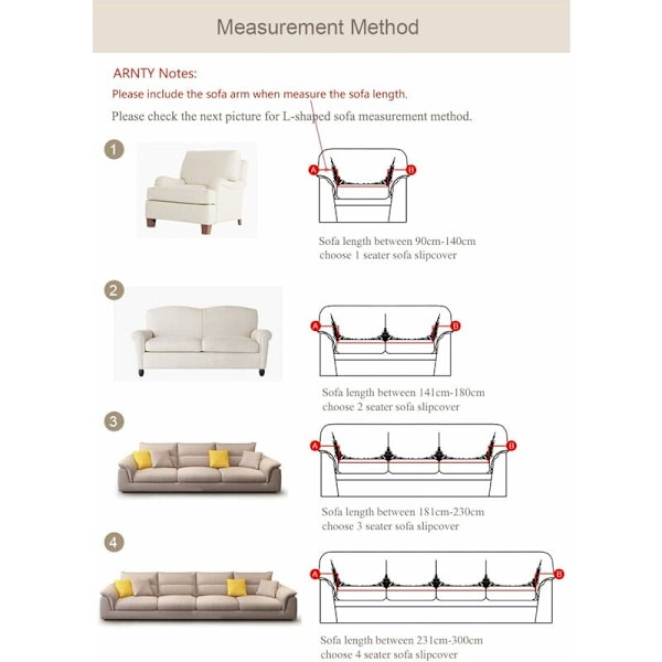Strik Sofa Betræk, Moderne Anti-Skridsikker 1/2/3/4 Sæders Elastisk Sofa Betræk (2 Sæders Sofa Betræk: 141-180cm, Multifarvet-Firkantet)