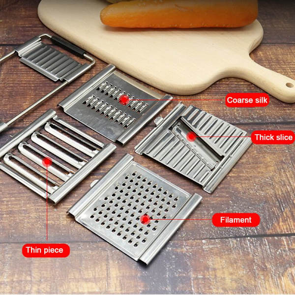 Multifunktionell Grönsaksrivare, Rostfritt Stål Rivjärn Skärare Slicer Stil 2