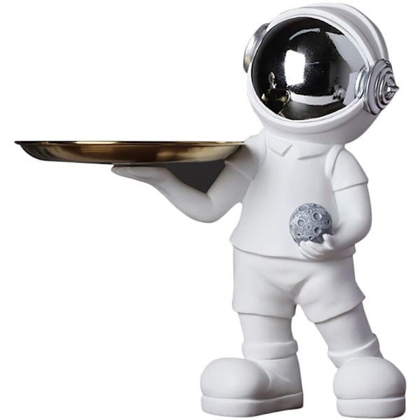 1 stk. Nordisk rom astronaut harpiksfigur nøkkel oppbevaringsbrett veranda kunst kosmetikk dekorasjon dekorasjon B