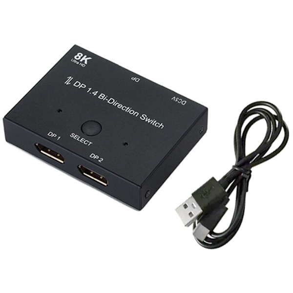 DisplayPort 1.4 8K@60Hz Bi-Directional Switch Splitter Tvåvägs Ömsesidig Överföring Stor Splitter Konverterare DP