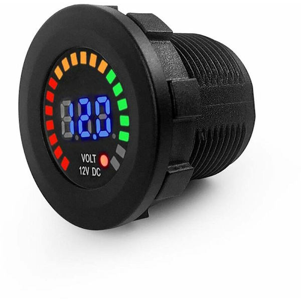 Voltmeter Testare, Motorcykel Bil Voltmeter, 12V med LED Digital Display Panel, för Båt Marin Fordon, Motorcykel, Bil