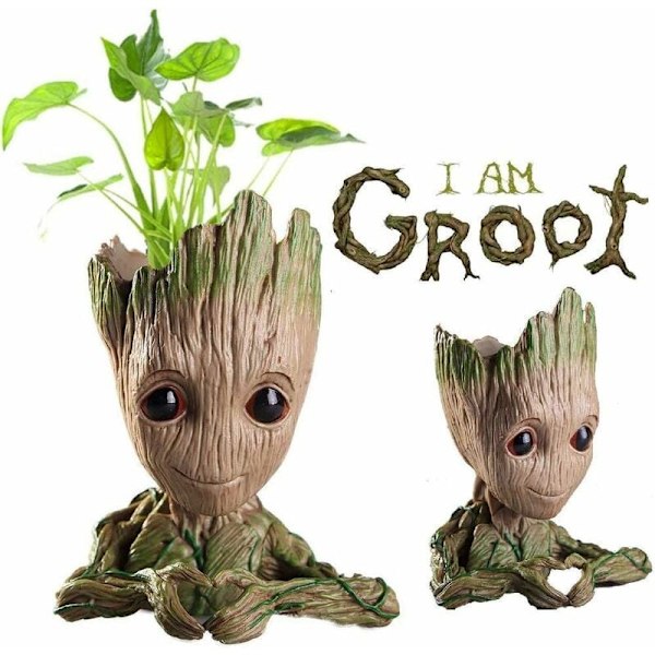 Baby Groot Blomkruka, Baby Groot Actionfigur Fashion Galaxy Blomkruka Guardian Baby Söt Modell Leksak Penna Behållare för Kontor och Sovsal Heminredning