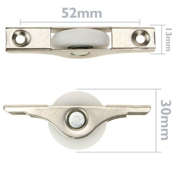 30 mm nylon-pyörät oville ja huonekaluille, 4 kpl, 30x13x8 mm