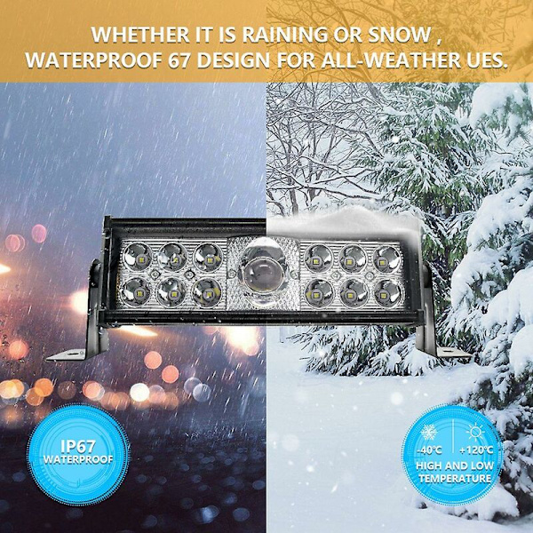 10 Tommers LED Arbeidslysstang 90W 9000LM LED Bar Offroad Combo Kjørelys For Lastebiler ATV Traktor