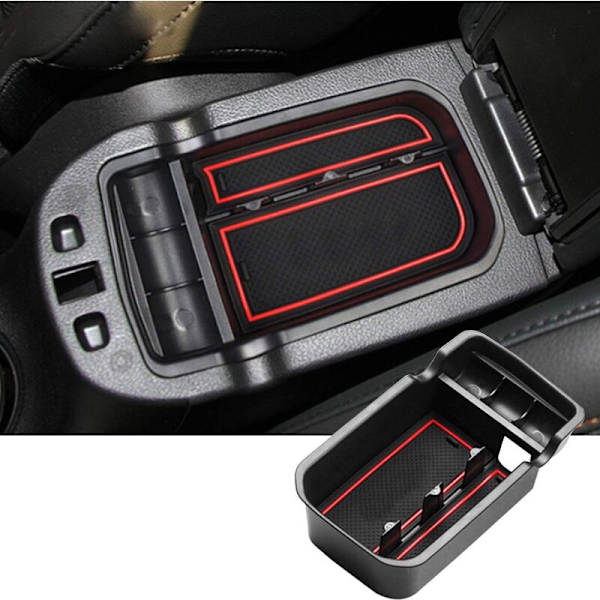 Til Compass 2017-2019 Bil Midterkonsol Opbevaringsboks Bakke Divider Organizer med USB Hul og Møntholder