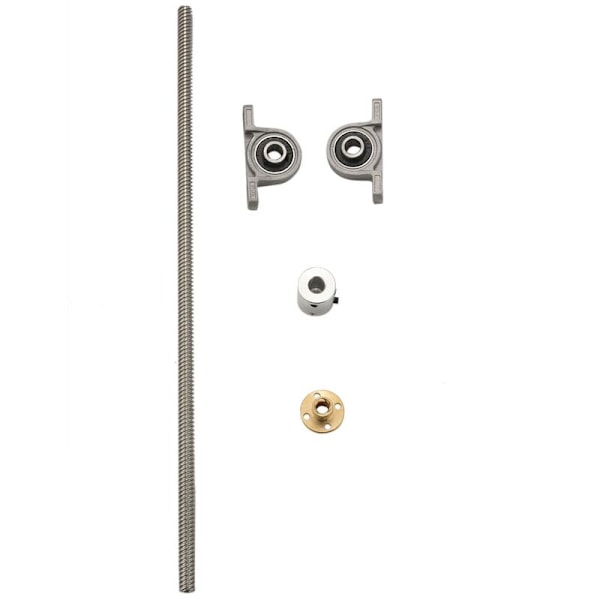 T8 Spindlarset 300Mm 8Mm Spindle+Kopparmutter+Kopplingshylsa+Lagervikare för 3D-skrivare